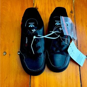NWT Adidas Boys Girls Black Original Continental 80 I Shoes Size 9 US